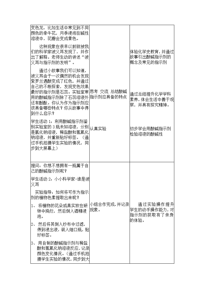 人教版（五四制）九年级全一册化学 第三单元 实验活动4 溶液酸碱性的检验（教案）.doc第2页