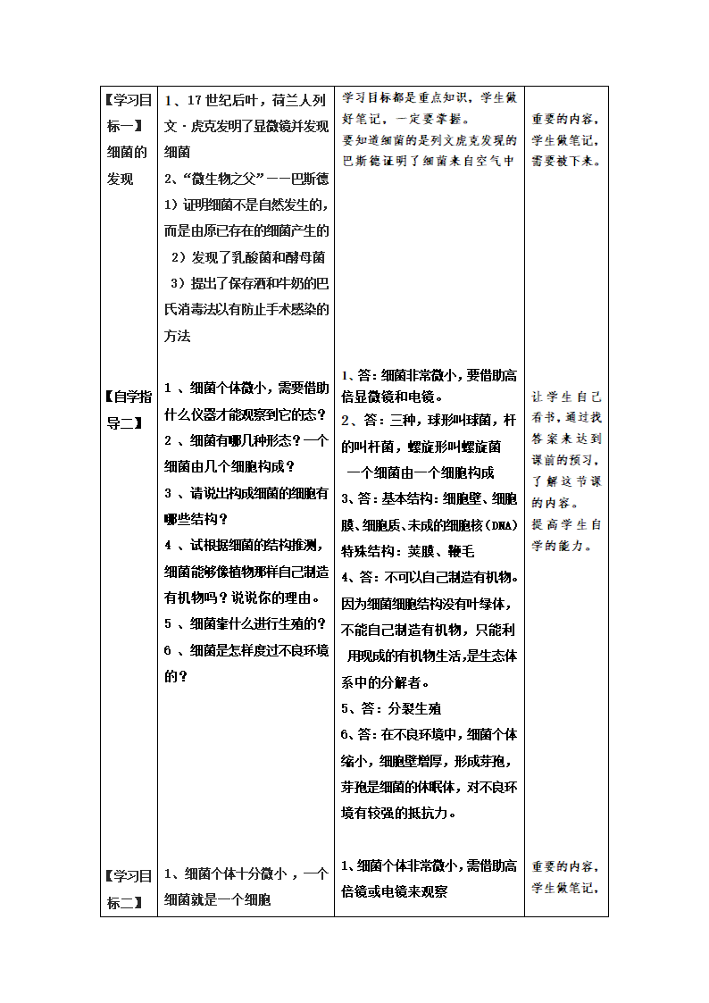 人教版初中生物八上5.4.2 细菌  教案.doc第3页