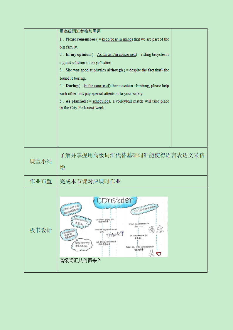 2024届高考英语二轮复习词汇鲜活写作教案（表格式）.doc第3页