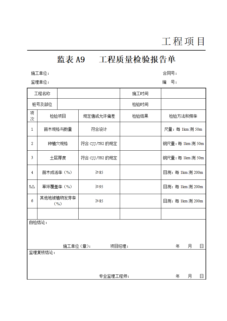 公路桥梁隧道工程路测绿化检验申请批复单.doc第2页