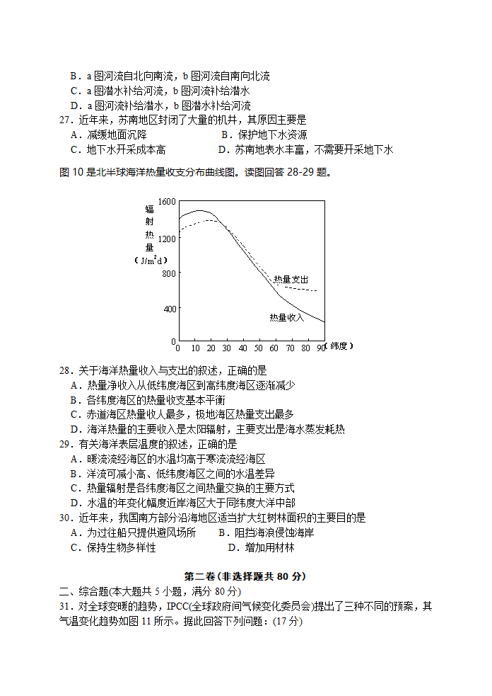 2004年江苏地理高考试卷第6页