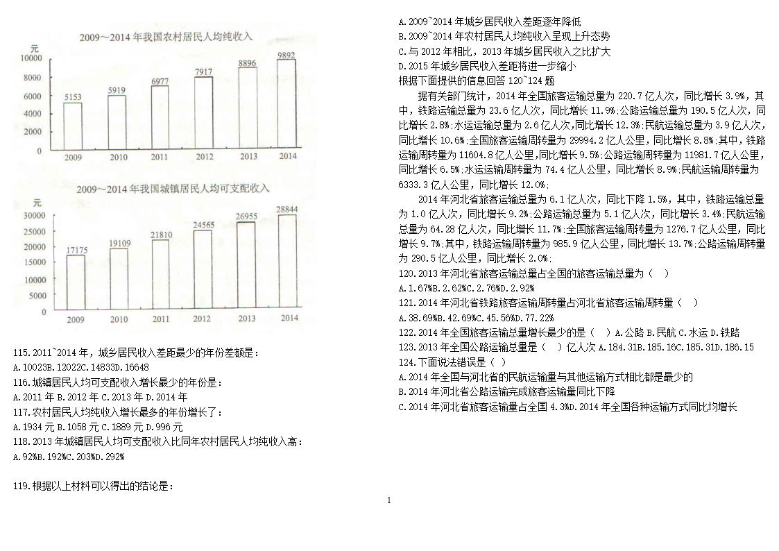 2015河北行测真题第10页