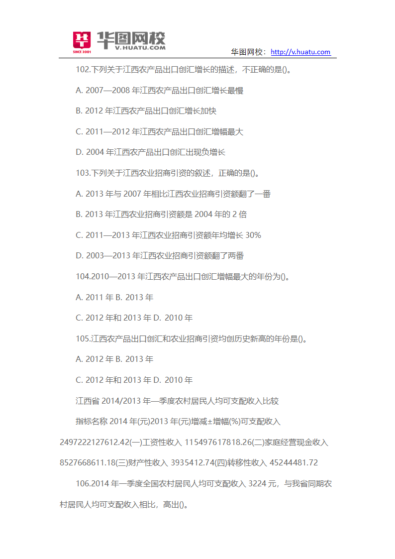 2015年江西省三支一扶招考笔试试题第29页