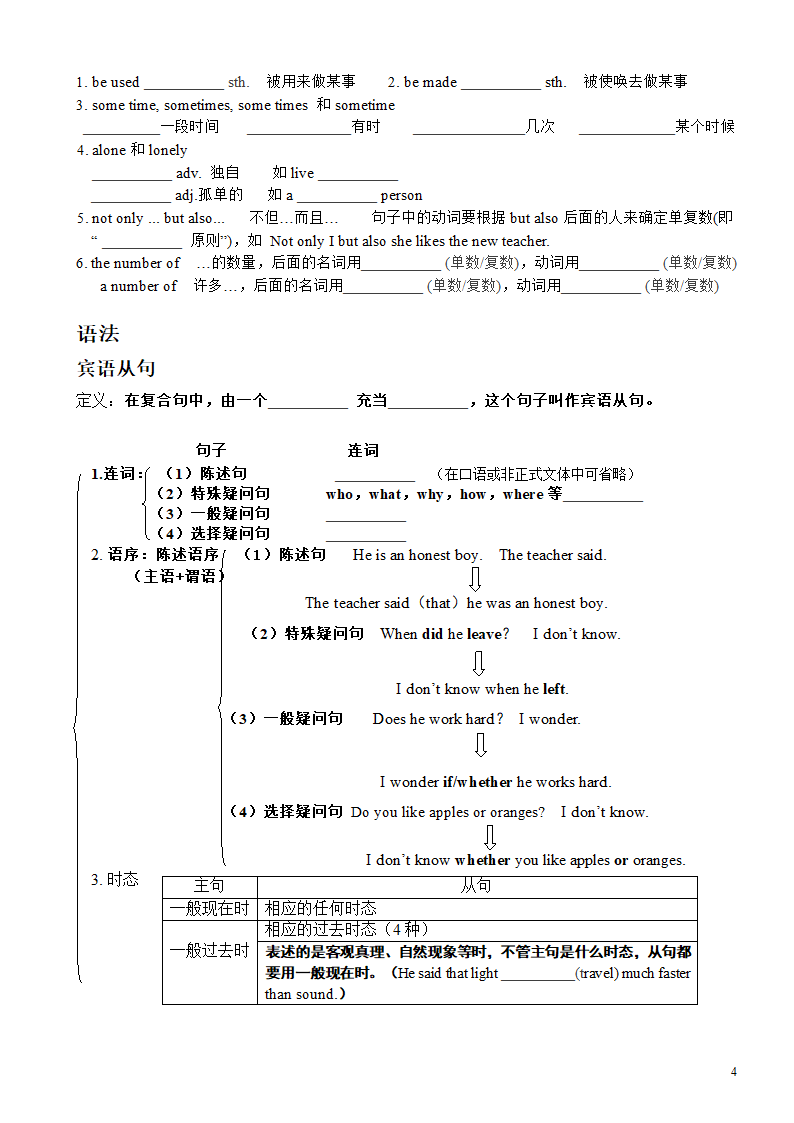 人教版九年级英语 期末Unit1-Unit6 知识点用法默写（含答案）.doc第4页