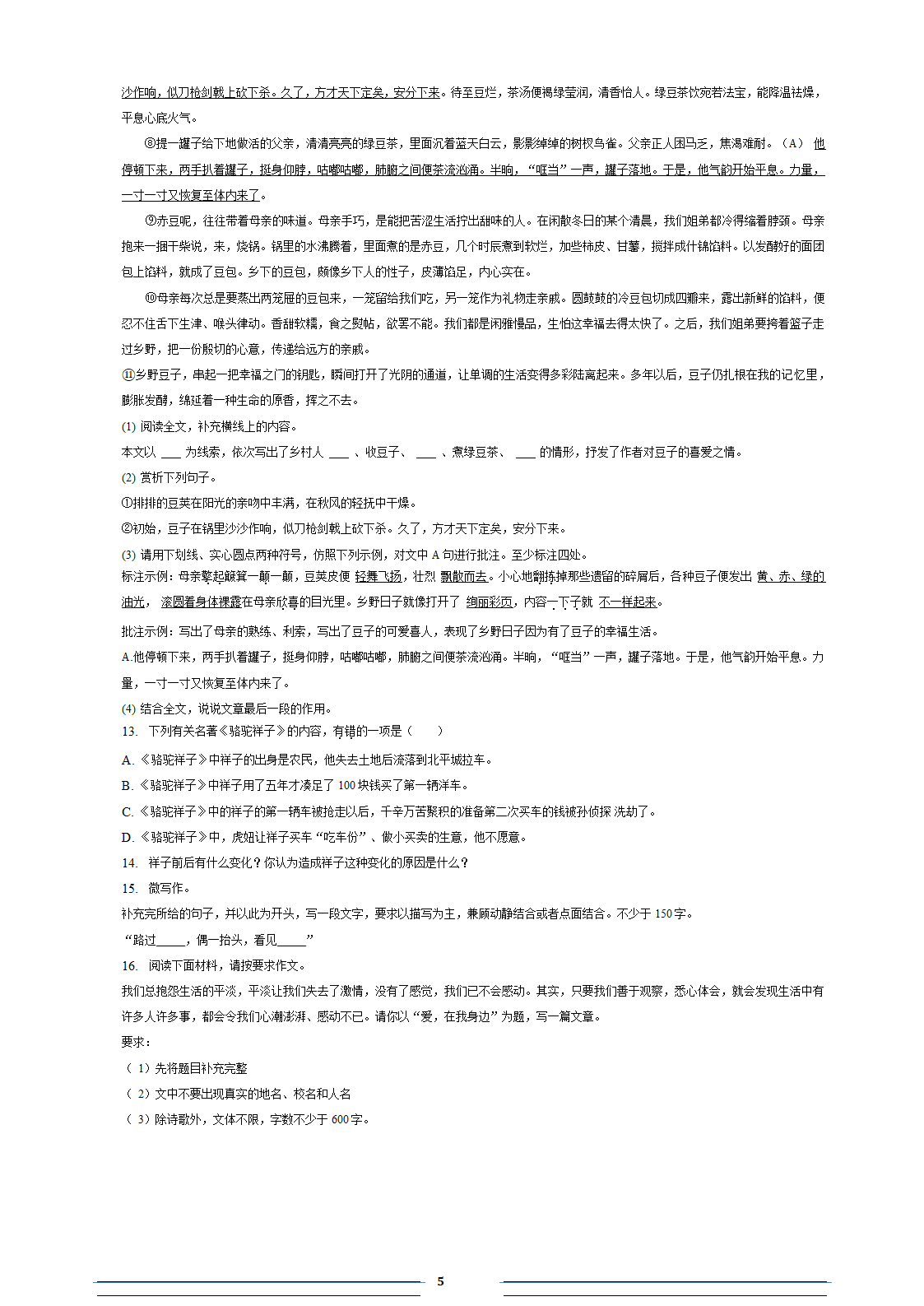 安徽省滁州市定远县第四中学2022-2023学年七年级（下）期中语文试卷（含答案和解析）.doc第5页