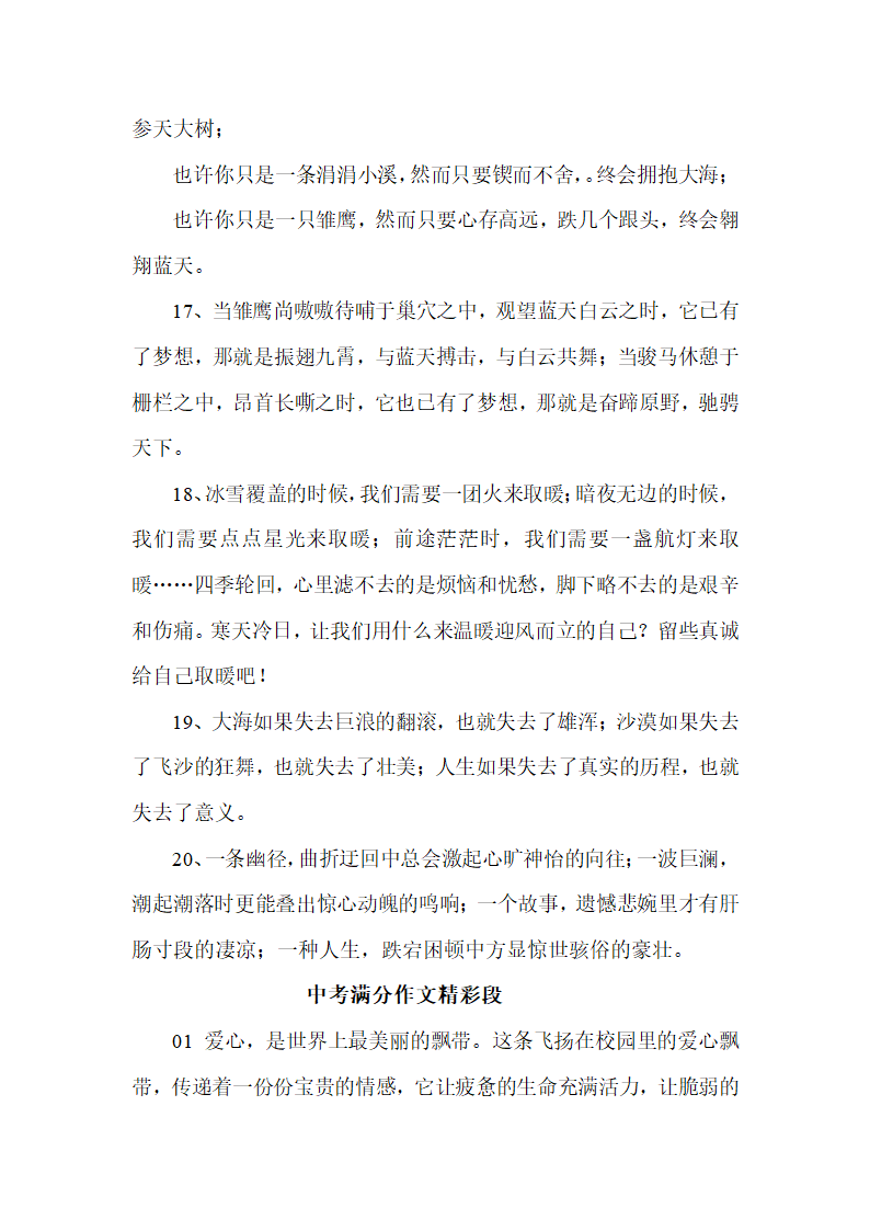 历年中考满分作文精彩开头和结尾大全.doc第4页