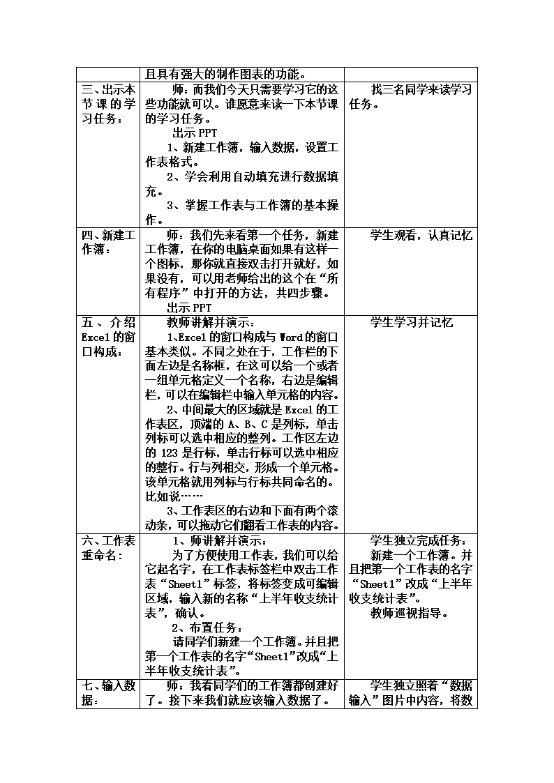 长春版七年级下册信息技术 3.用Excel做理财表 教案.doc第2页