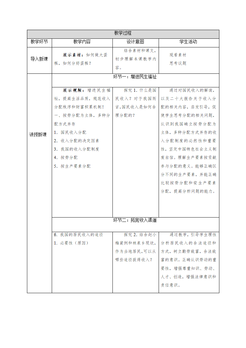 4.1 我国的个人收入分配 教学设计 2022-2023学年高中政治 统编版必修2.doc第2页