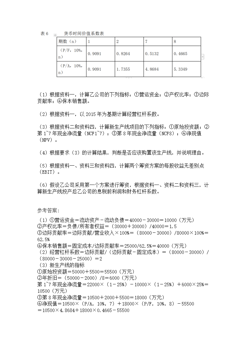 2021年中级会计师财管真题测试第17页