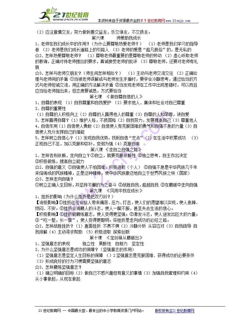 鲁教版思想品德七年级上册复习知识点.doc第2页