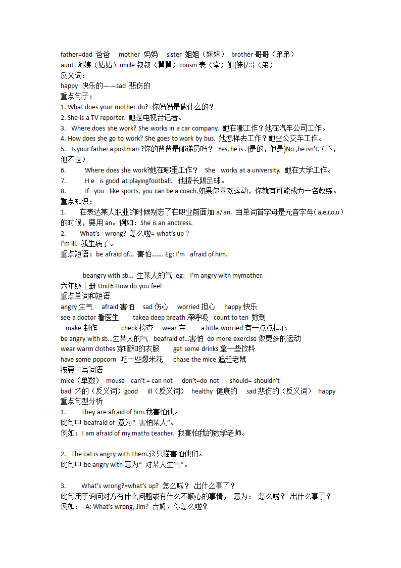 人教版小学pep英语六年级上册知识点归纳.doc第4页