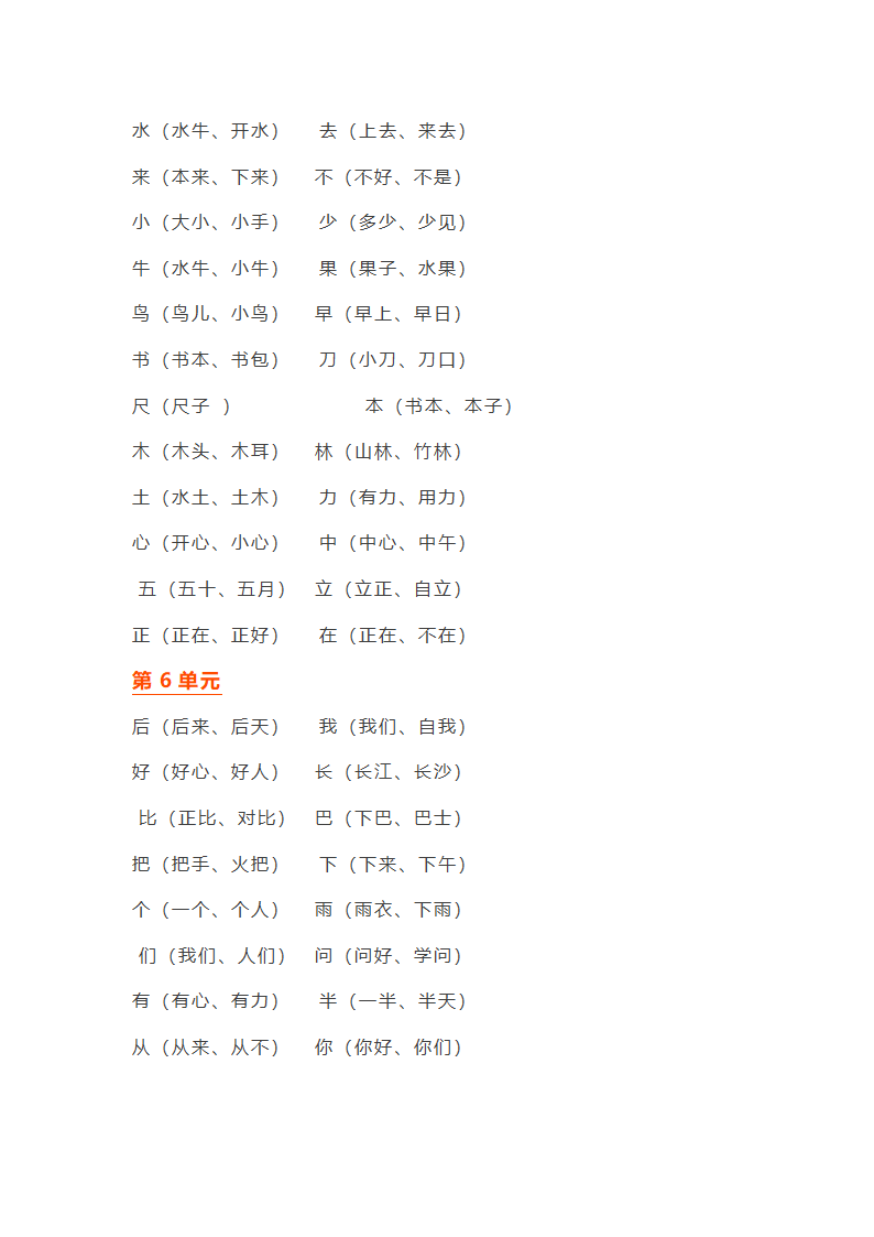 部编版 语文一年级上册 期末知识点汇总.doc第2页