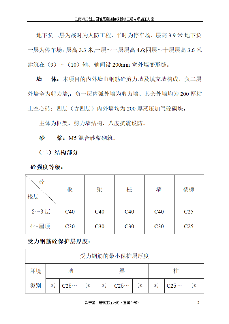 云南海归创业园附属设施楼模板工程专项施工方案.doc第2页