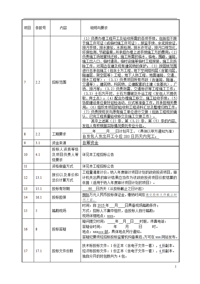 2015年道路土建及市政工程招标文件.doc第5页