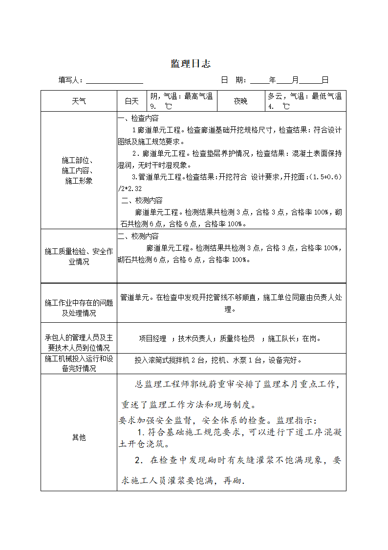 水利工程监理日志.doc第3页