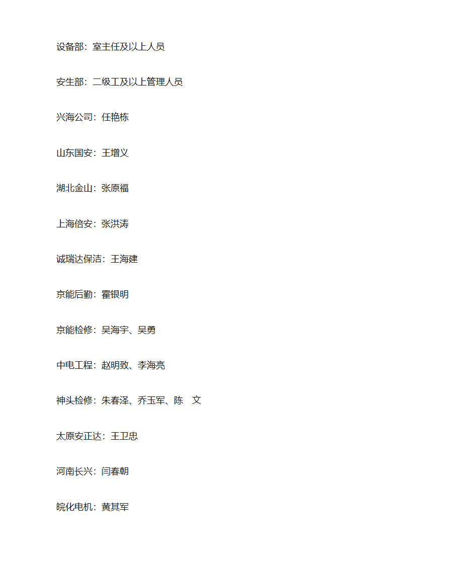 4号机组C级检修协调会会议安排第2页