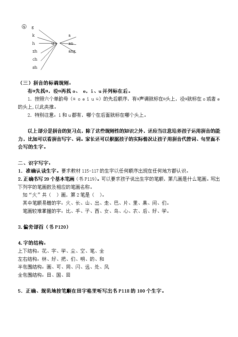 新部编版一年级上册语文复习知识点总结.doc第2页