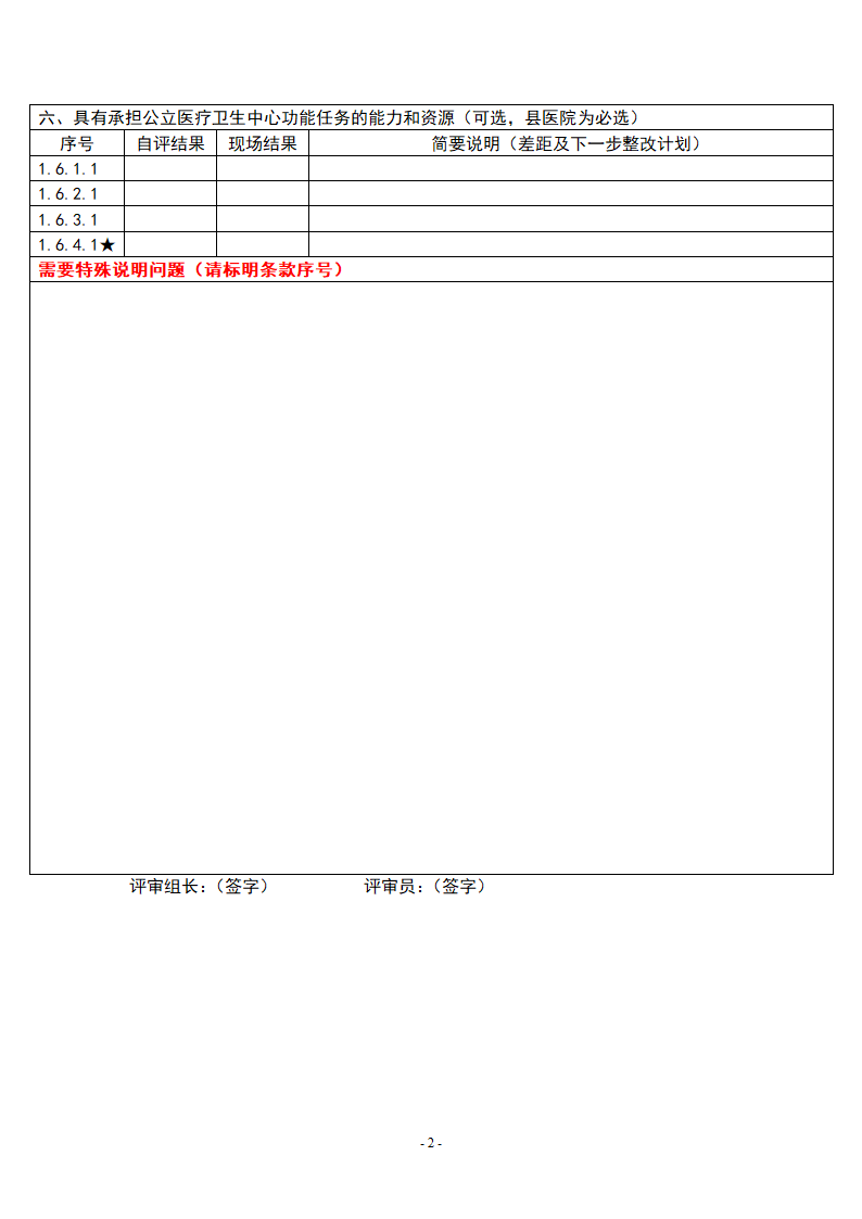 医院自评记录表(二级综合医院)第4页