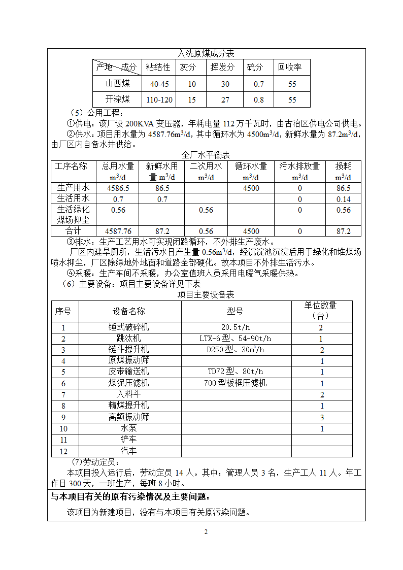 唐山某公司洗煤厂项目环境影响报告.doc第3页