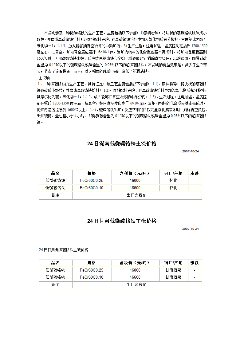 铬铁的生产工艺及硅锰工艺第1页