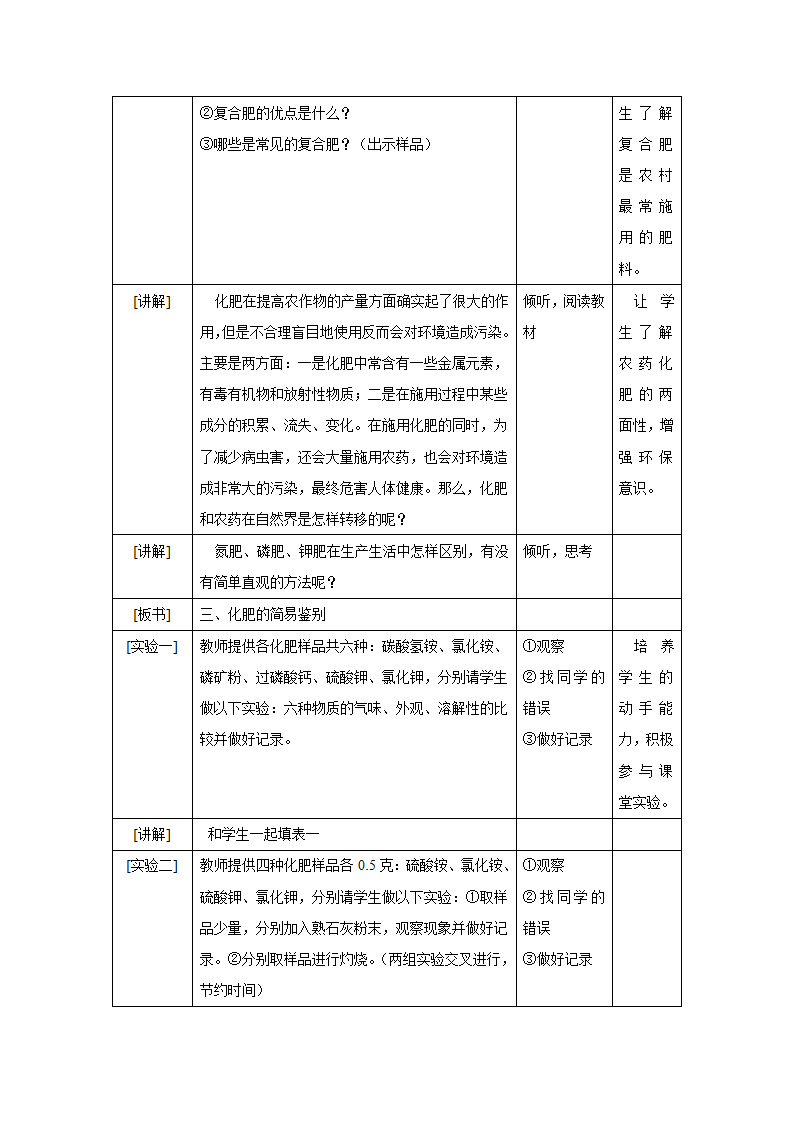 九年级化学教案化学肥料第4页