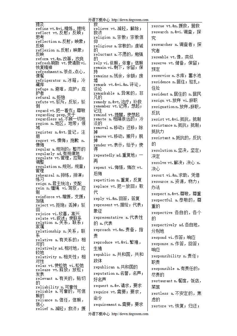 英语四级大纲词汇(按字母顺序)第25页