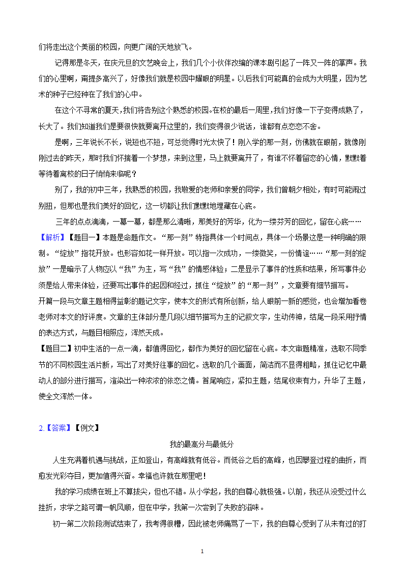 河北省2023年九年级中考备考语文专题复习：作文题（含解析及范文）.doc第11页