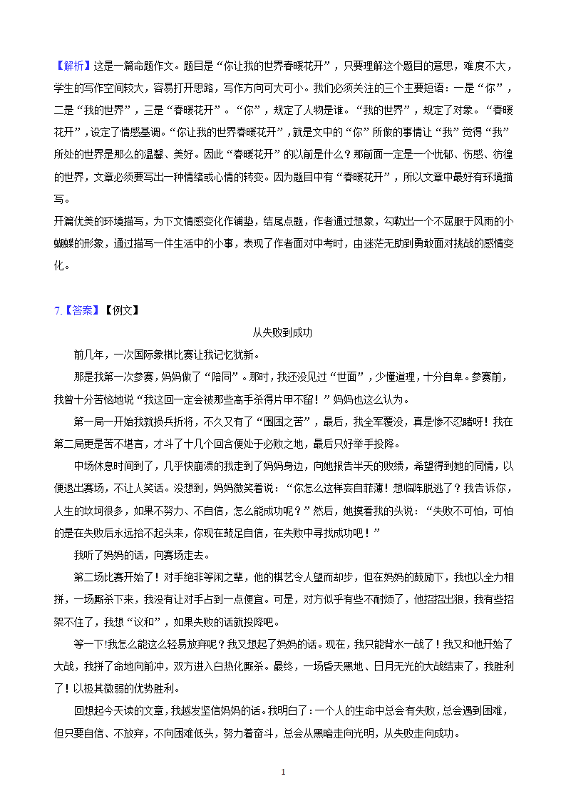 河北省2023年九年级中考备考语文专题复习：作文题（含解析及范文）.doc第17页