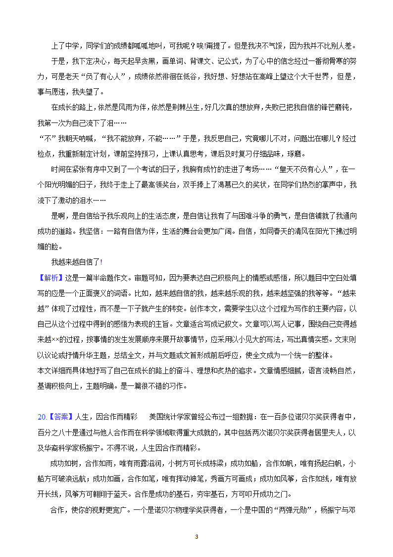 河北省2023年九年级中考备考语文专题复习：作文题（含解析及范文）.doc第31页