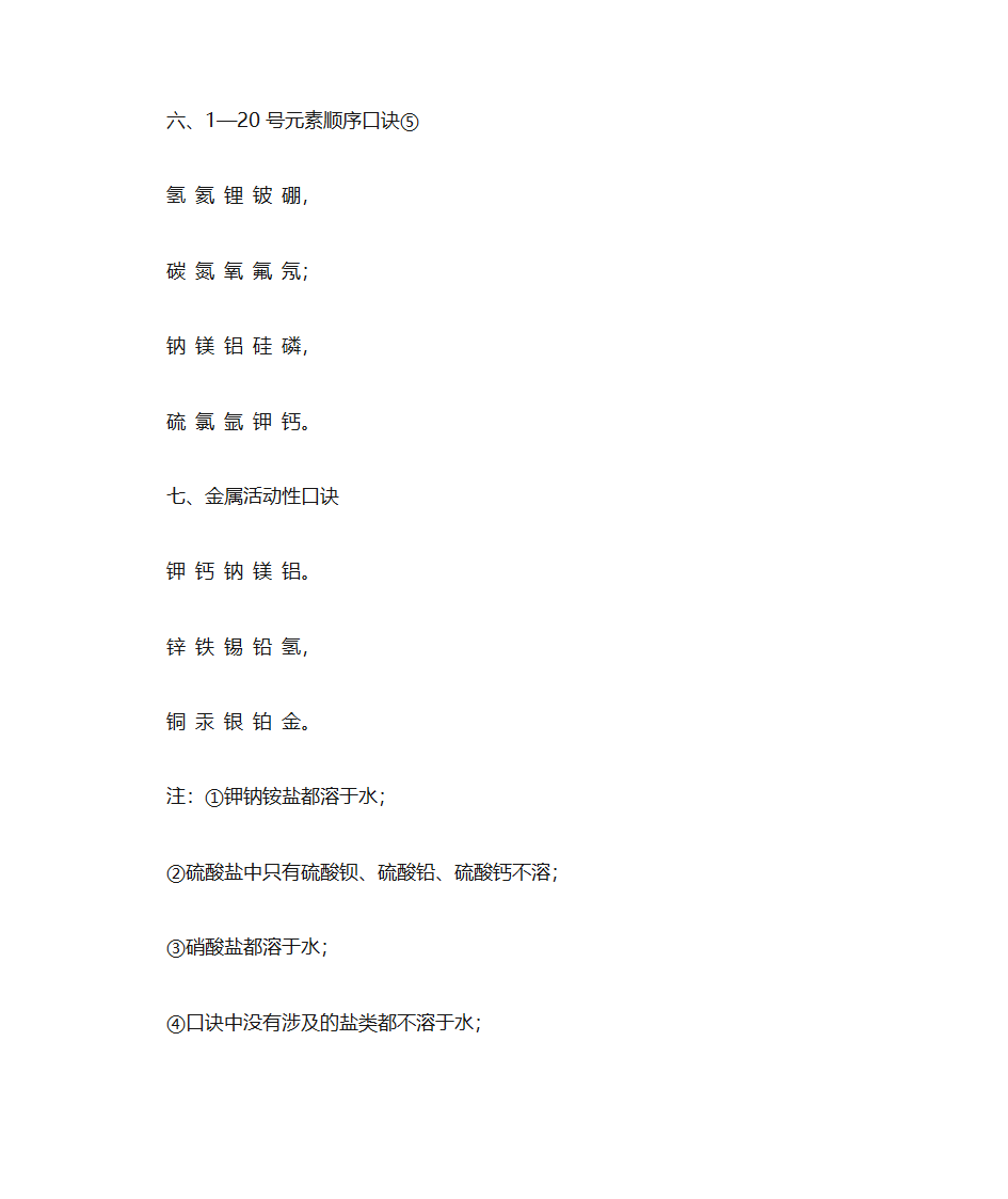 化学口诀第18页