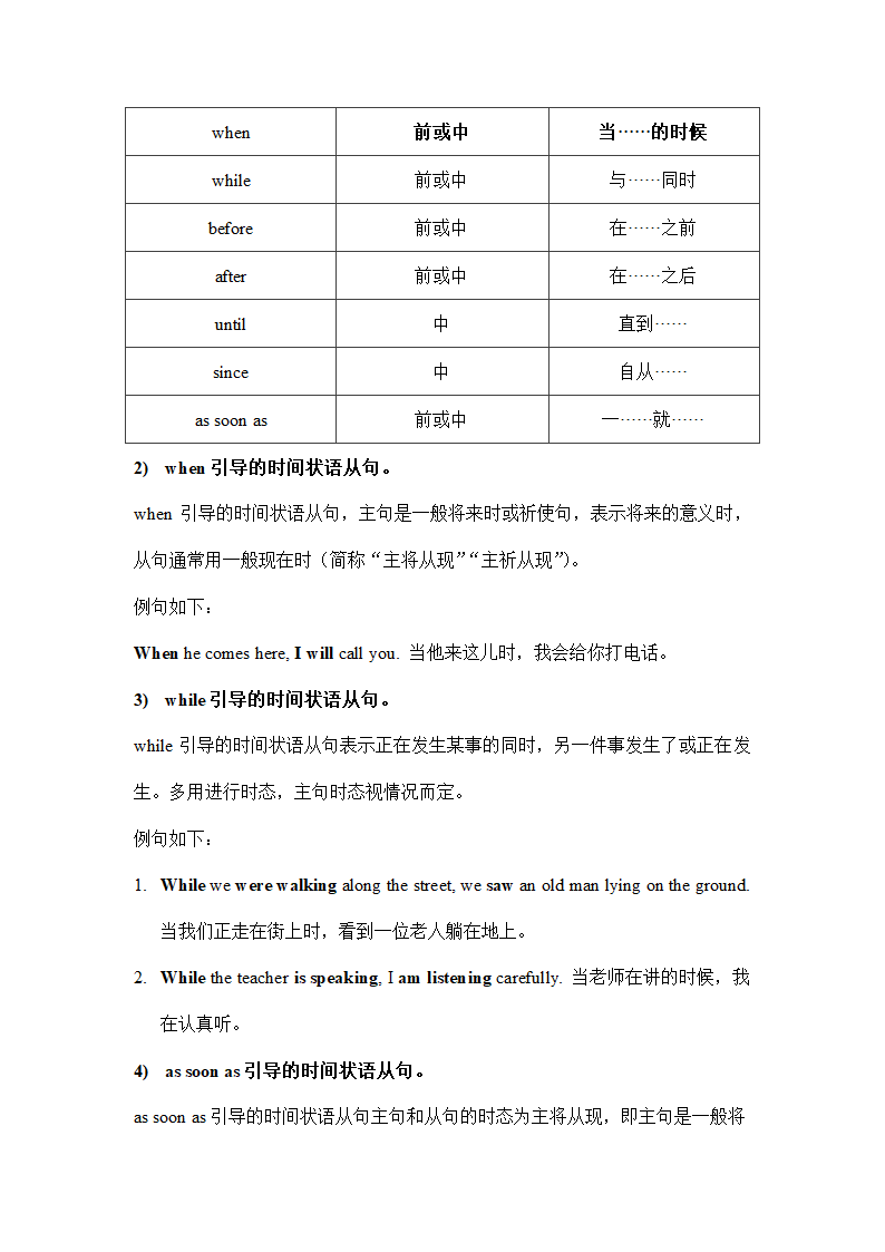 2023年人教版中考英语语法复习讲义状语从句 知识点与习题（无答案）.doc第4页