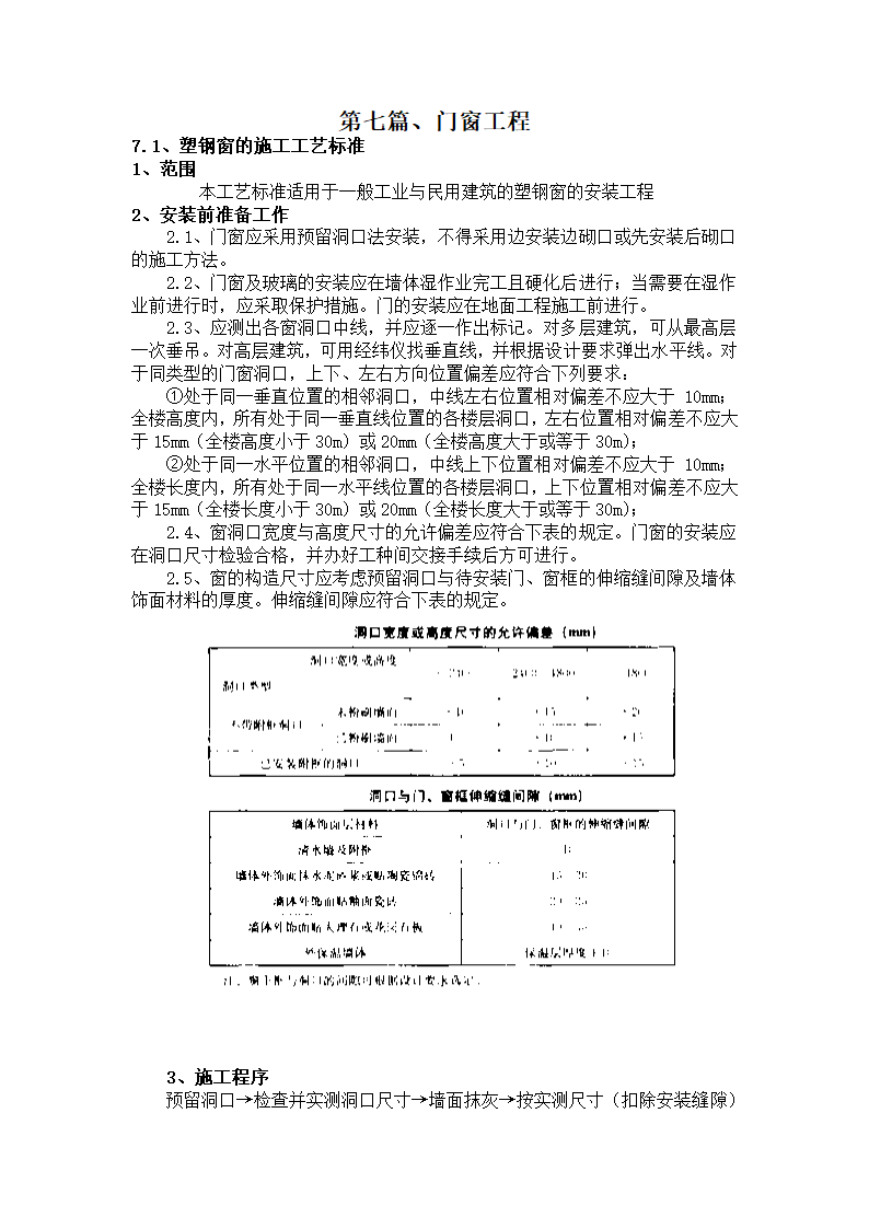 门窗的施工工艺第1页