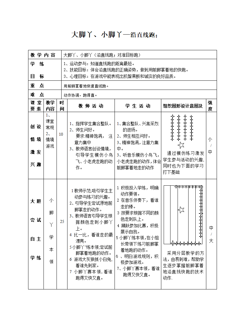 二年级体育 沿直线跑  教案 全国通用.doc第3页