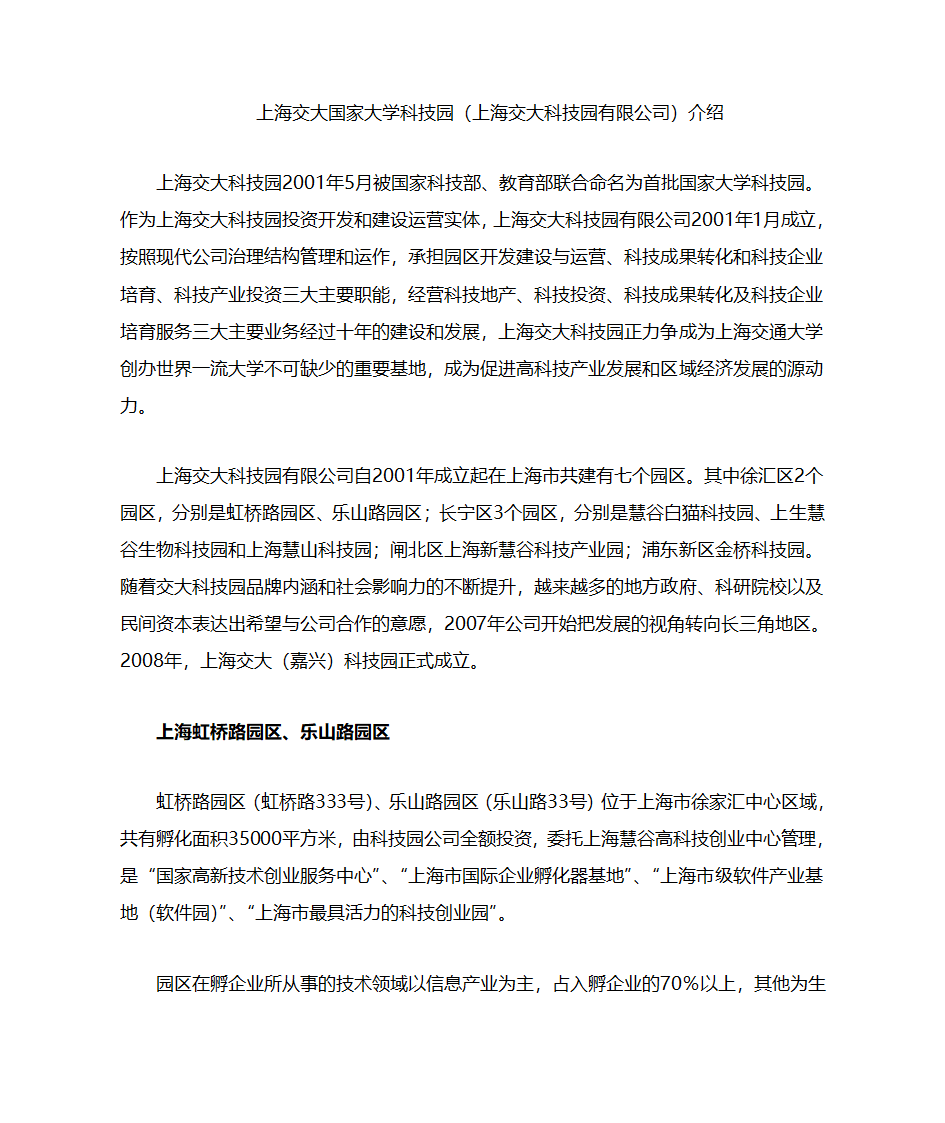 上海交大国家大学科技园第1页