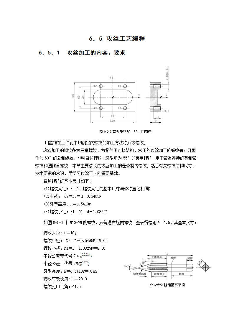 攻丝工艺编程