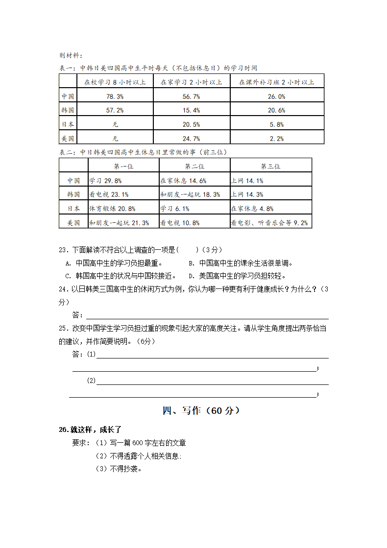 上海市2021年中考语文第二次模拟试题（二）（含答案）.doc第6页