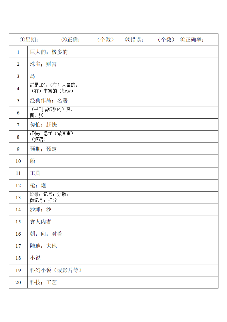 2022年人教版中考复习八年级下册中英词汇默写（第三周）（word版）.doc第8页