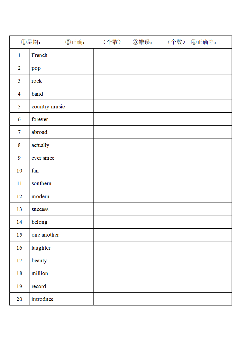 2022年人教版中考复习八年级下册中英词汇默写（第三周）（word版）.doc第9页