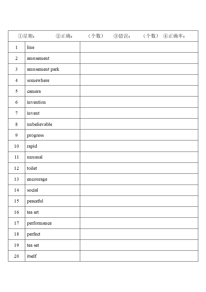 2022年人教版中考复习八年级下册中英词汇默写（第三周）（word版）.doc第11页