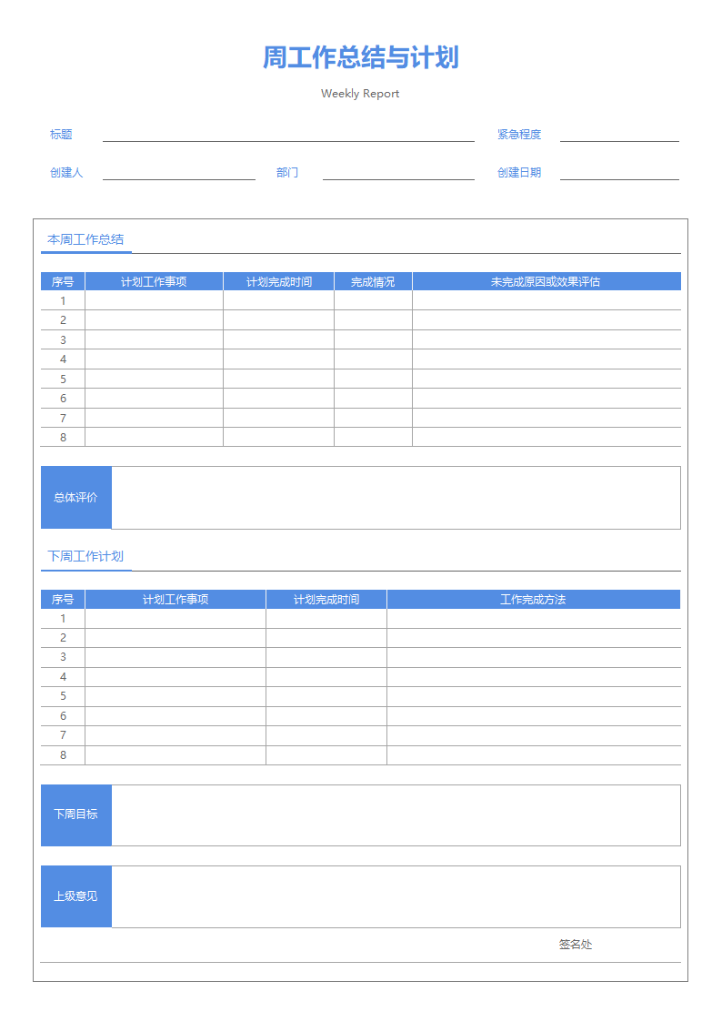 周工作总结与计划.docx第1页