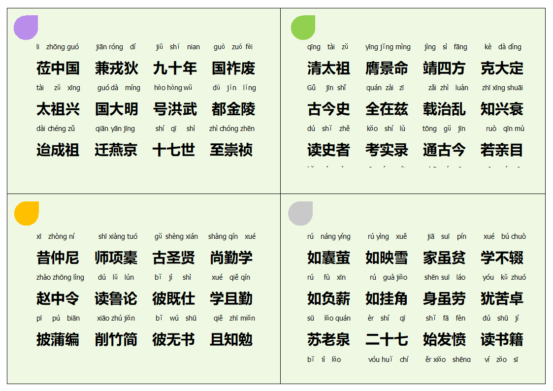 全册三字经A4打印版小卡片幼儿教育带拼音.docx第9页