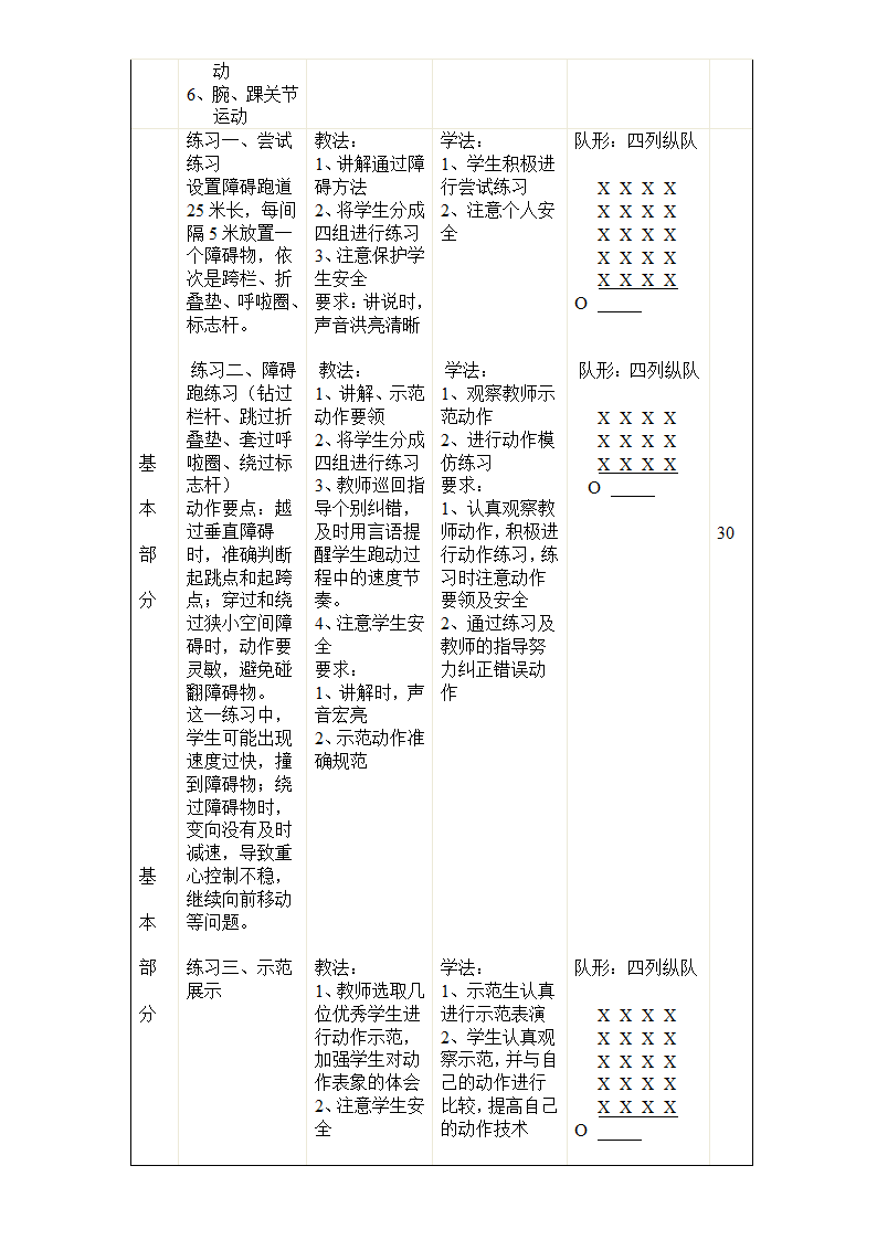 六年级体育教案 - 障碍跑 全国通用.doc第2页