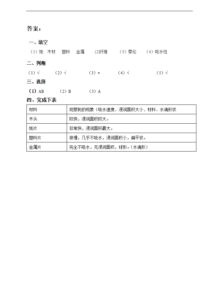 小学科学教科版三年级上册《3.4 它们吸水吗》练习.docx第2页