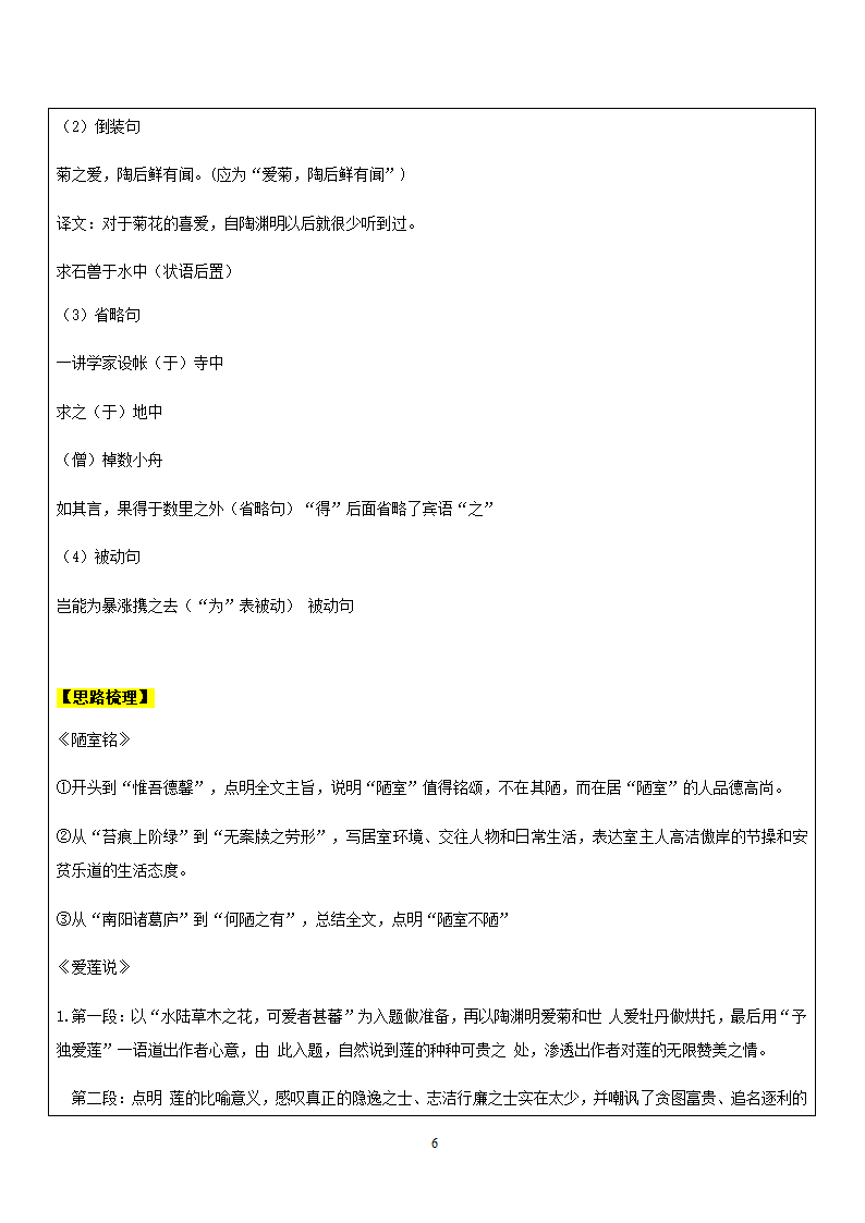 部编版语文 七升八 暑假辅导 （机构用） 16《陋室铭》《爱莲说》24《河中石兽》复习 讲义（含答案）.doc第6页