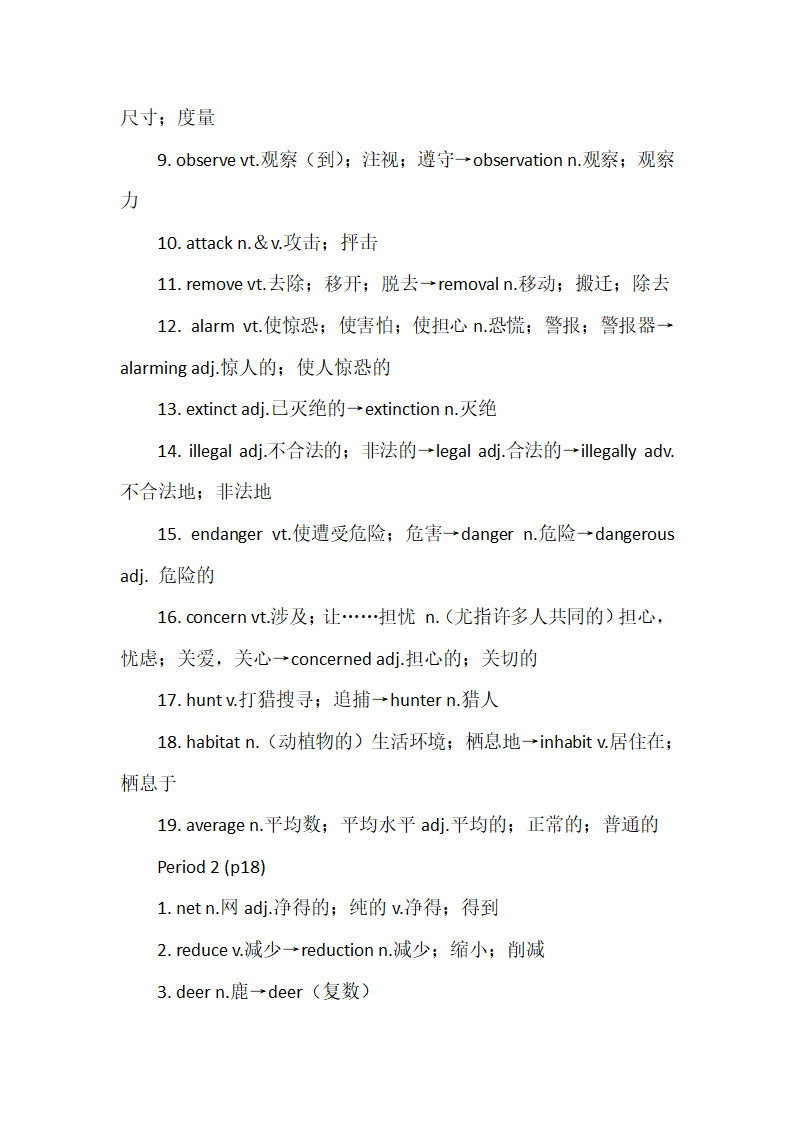 2021-2022学年人教版必修第二册Unit 2 Wildlife Protection复习学案（词性转换+单词拼写）.doc第10页