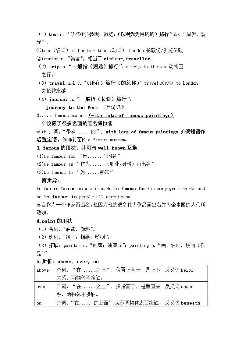 外研版英语七下第六模块Module 6 Around town重要知识点.doc第4页