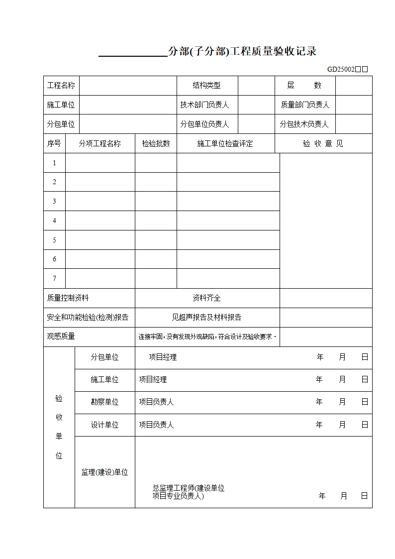 大型工程分部子分部工程质量验收记录表.doc第1页