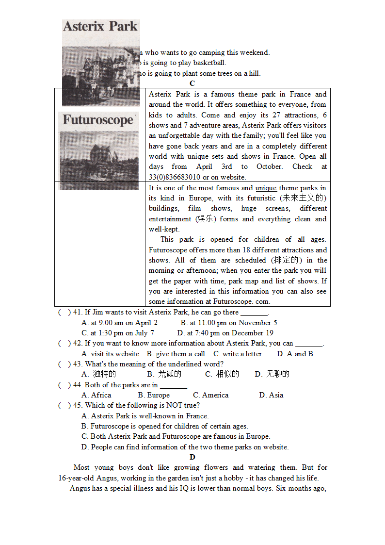 2013年深圳市初三英语第四次月考试卷（Chapter10-12)含答案.doc第5页