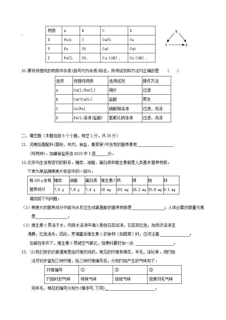 九年级化学下册 第11单元综合技能过关训练 新.doc第2页