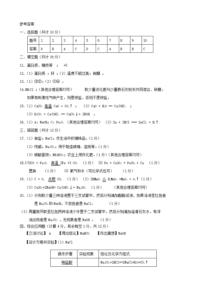 九年级化学下册 第11单元综合技能过关训练 新.doc第6页